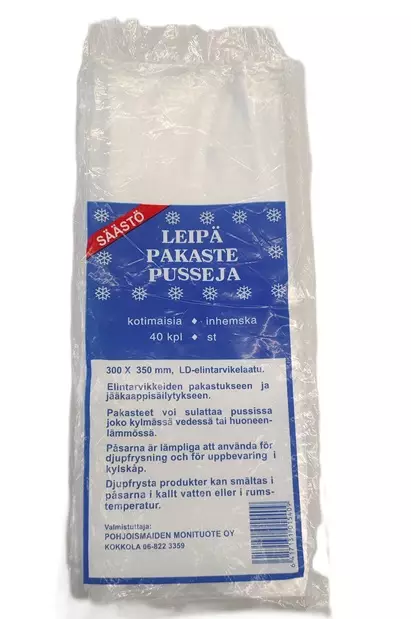 Leipäpakastepussi, kirkas, 300 x 350 mm - Muut elintarvikepussit - PMT-Leipapak-30 - 1
