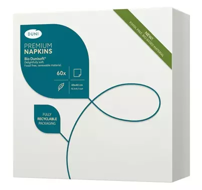 Bio Dunisoft®-lautasliina 40x40 valkoine - Lautasliinat - DUNI201361 - 1