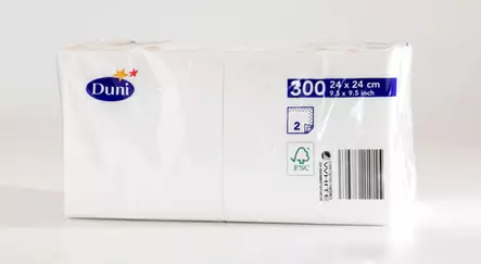 Tissue-lautasliina valk. 24x24, 2400 - Lautasliinat - Duni168396 - 2