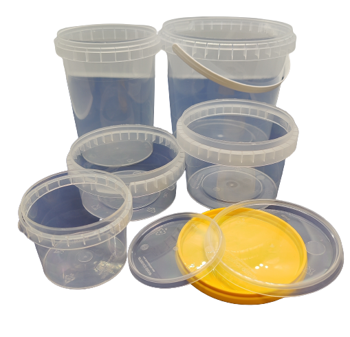 Pyöreä muovirasia 200 ml kansineen - Pyöreät muovirasiat - mr200ml-pyorea - 1